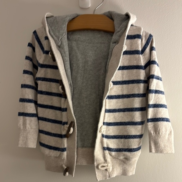 Blue and Cream Striped Knit Sweater - Picture 3 of 3